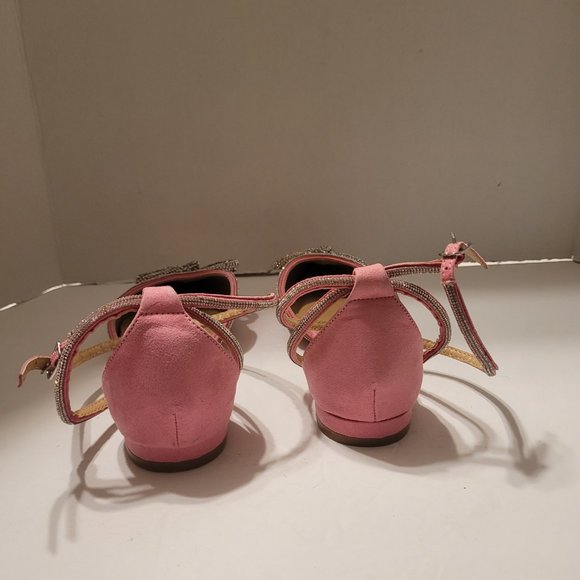 Shoedazzle Womens Rhinestone Pointed Toe Flat Pink Sandal Size 7 New without tag - Picture 7 of 10
